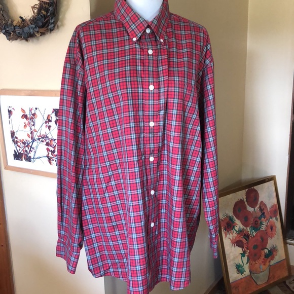 Vintage ORVIS Size XXL Lumberjack Plaid ButtonFront & Button Collar 100% Cotton - Picture 5 of 16